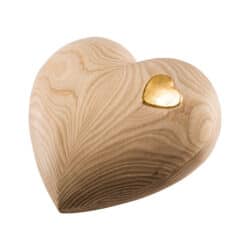 Heart houten urn