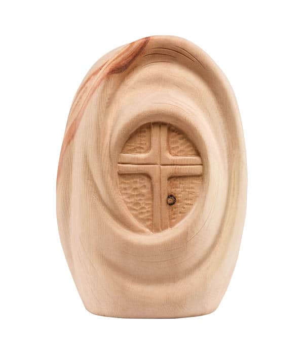 Silence kruis houten urn