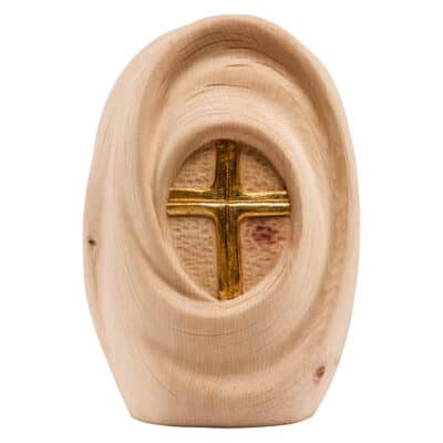 Silence+ kruis houten urn