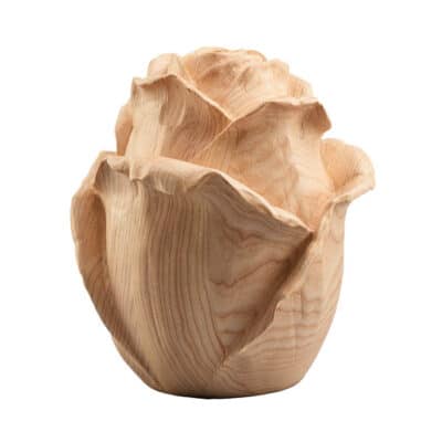 Rose flower closed houten mini-urn