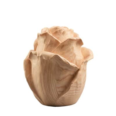 Rose flower closed houten mini-urn