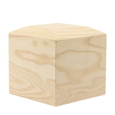 Cube houten urn