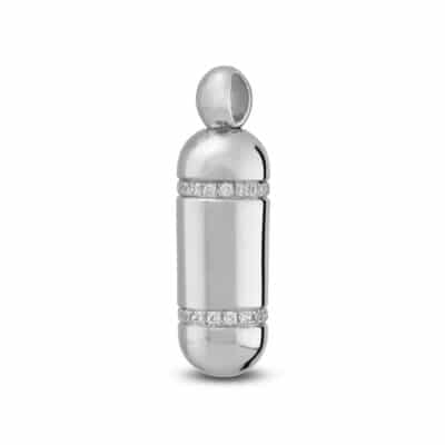 Assieraad hanger Cilinder Silver met steentjes
