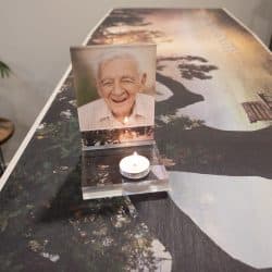 Waxinelichthouder met persoonlijke foto