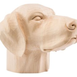 Hondenkop houten urn