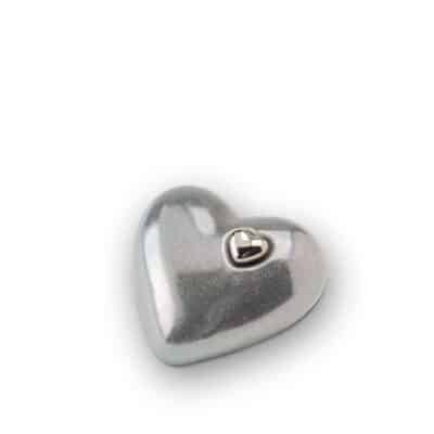 Keramische Urn Hartvorm – Middel – Zilver