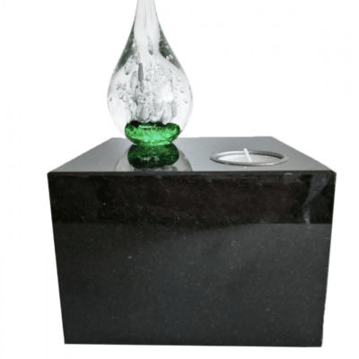Granieten blokje met glazenobject – 911