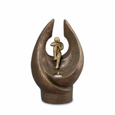 Keramische Urn Brons – Kunst – Man Wereld stond stil