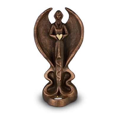 Keramische urn brons Angel of hope (waxine)