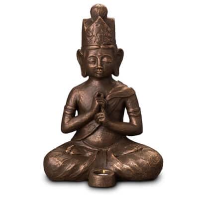 Keramische urn brons Boeddha Dai Nichi (waxine)