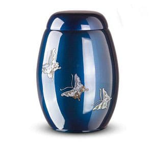 Glasfiber Urn Vlinder – blauw