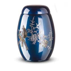 Glasfiber Urn Vogel – blauw